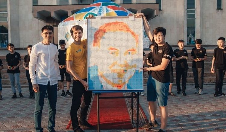 Rubik's cube show in Kazakhstan
